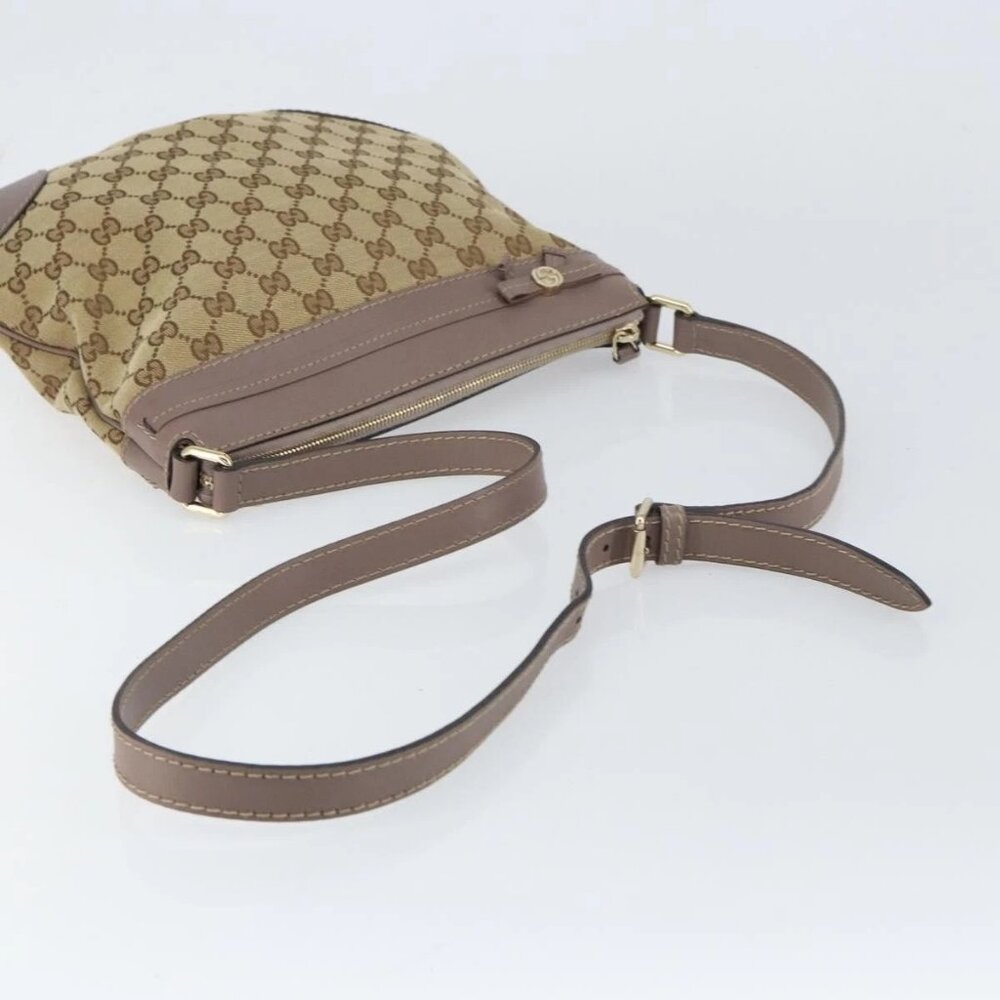 GUCCI GG Canvas Web Sherry Line Mayfair Bag Beige Gold 257065 Auth 158808 - Picture 7 of 16
